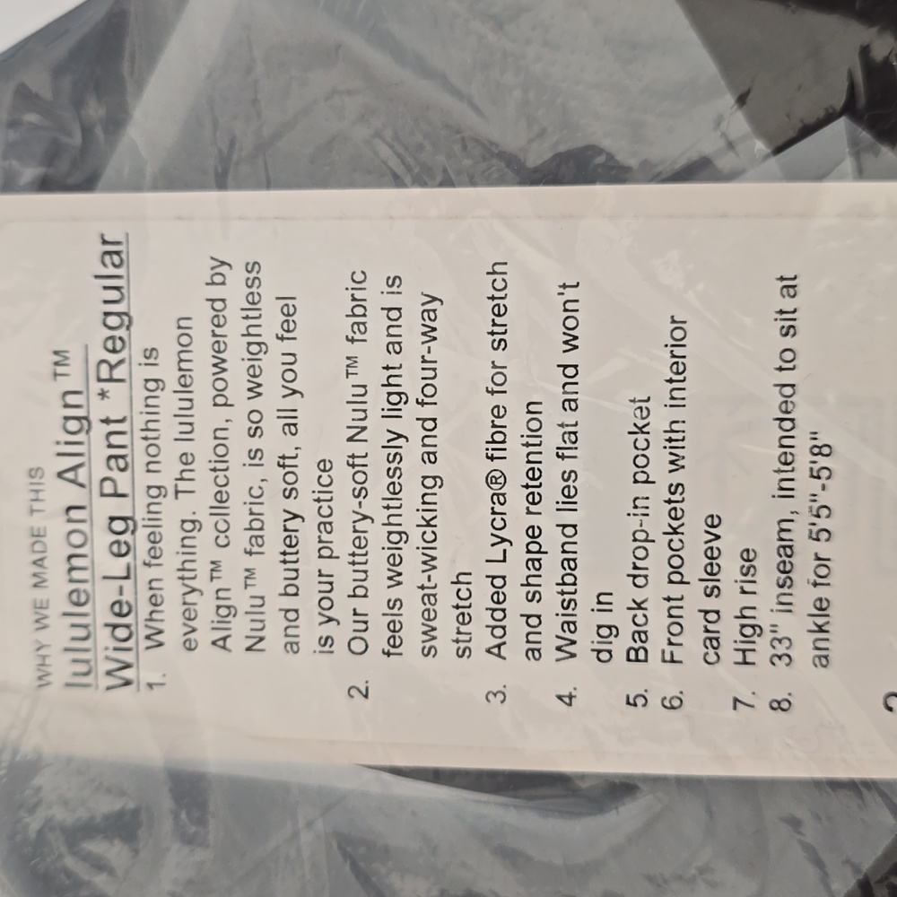 Lululemon align wide leg pant high rise regular